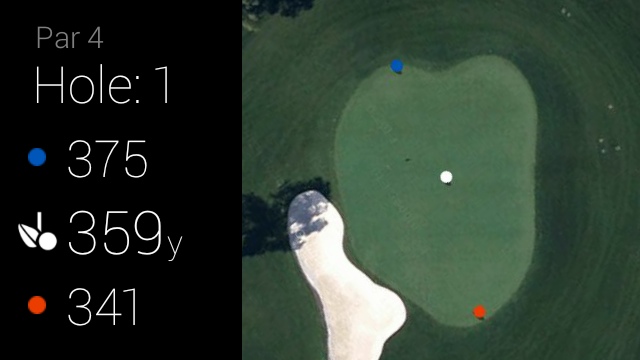 GolfSight for Google Glass, vignette of Augusta National hole 1